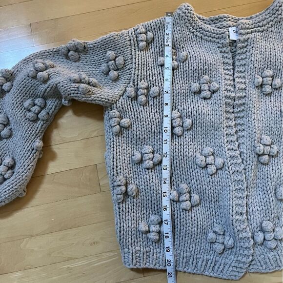 Callahan Knitwear Bisou Puff Sleeve Cardigan in Grey S - Picture 9 of 15